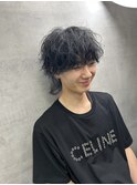 マッシュウルフ　シルバーアッシュ　シャドウパーマ