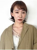 【吉田江梨】暖色ボブ外はねショコラブラウンブリーチなしカラー