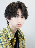 センターパート シャドウパーマ
