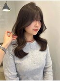 韓国/顔周りレイヤー/おくれ毛/ベージュ/ダブルカラー/長岡/宮関