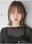こなれヘア薄めバング艶感暗めカラーフェイスフレーミング