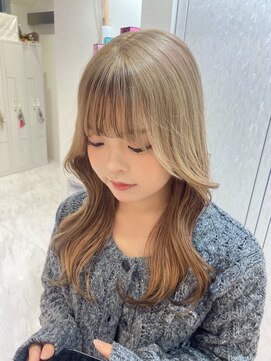 【MONA】ミルクティーベージュ/デザインカラー/ダブルカラー