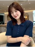 髪質改善*ワンホンレイヤーロブミルクブラウン*美髪【Zina川崎】