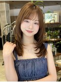 ミディアム20代30代大人可愛いひし形ふんわりレイヤー【平島】