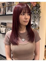 グッドフェローズ キタホリエ(GoodFellas kitahorie) 透明感レイヤーカット×ハイトーンボルドーブリーチ透明感カラー