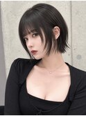 小顔見せ◎顔周りハッシュボブ