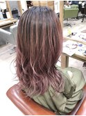 ステップバレイヤージュ×パールピンク