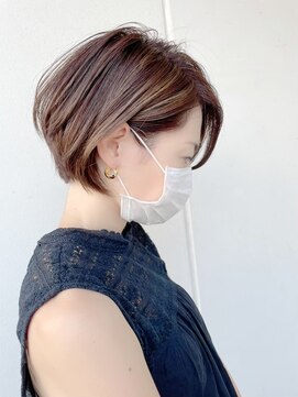 ルーファス 恵比寿 渋谷(Ruufus) 白髪ぼかしハイライトショートボブ【Ruufus恵比寿渋谷】202202