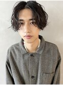 【PARK】メンズ　ニュアンススパイラルパーマ×センターパート