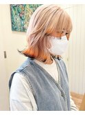 【morio坪井】ケアブリーチ ×きつねカラー×裾カラー