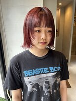 ヘアー アイス ルーチェ(HAIR ICI LUCE)&nbsp;ミニボブ 赤髪 ボブウルフ ウルフレイヤー ボブ ウルフ / 山中