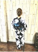 ゆかたの着付けとヘアセットは岡山表町のヘアースペースムーンへ
