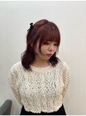 【青木菜月】ダブルカラー　チェリーレッド　かわいい