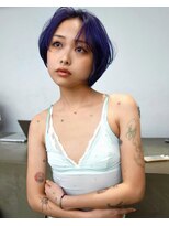 レコ 渋谷(LECO)&nbsp;ディープネオンパープルナチュラルショートボブ