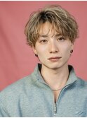 韓国センターパートコンマバングフェザーパーマニュアンスパーマ