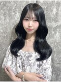 暗髪/黒髪スタイル/韓国ヘア/くびれ巻き/韓国風