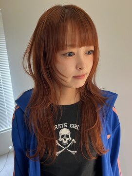 アドネ プライム(adne prime) ハッシュカット/オレンジカラー/レイヤーカット