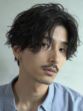 レタッチバイフィフス(RETOUCH by fifth) 原宿シャドウパーマ無造作センターパート大人色気ビジネスヘア