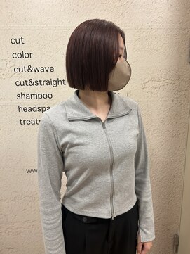 モリオ フロム ロンドン サッポロファクトリー店(morio FROM LONDON) morio/骨格矯正カット/札幌ボブ/暖色カラー/縮毛矯正/ミニボブ