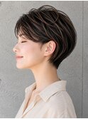 ハンサムショート×ハイライト×シースルーバング