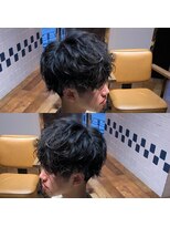 ネイビー(NAVY)&nbsp;お客様スタイル☆刈り上げショートマッシュ×ラフパーマ