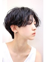 ヨファヘアー 岡本店(YOFA hair)&nbsp;黒髪ソフトカールショート 0301