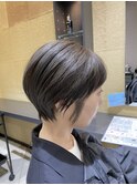 大人ショートボブ ダークグレージュ