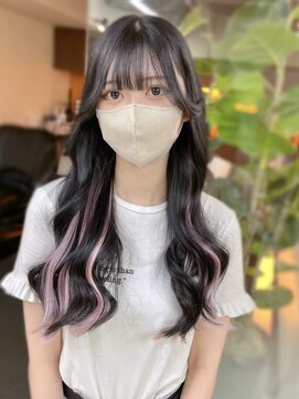 ディア(.eer) ブリーチなしでピンクに◎インナーハイライト(シールエクステ)