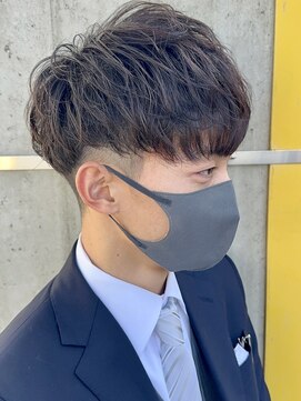 ニアウ 太田店(Niau) ニュアンスパーマツーブロックメンズカットメンズセット眉毛