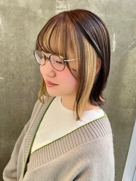 カエルムアヴェダ(CAELUM AVEDA) インナーカラー×くびれボブ