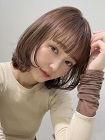 ノイ(noi) 顔周りレイヤーカットグレージュカラーくびれボブベージュカラー