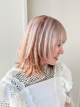 オブヘアーギンザ(Of HAIR GINZA) インナーカラーベージュデザイン×ウルフカット