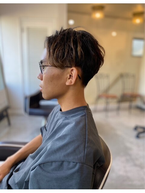 MEN'S HAIRアッシュブラックベリーショート