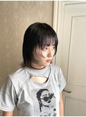 顔まわりウルフレイヤーカット10代20代前髪マッシュウルフ