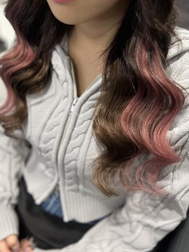 ヘアーデザイン ジェルム(Hair Design germe) ピンクイヤリングカラーエク / YUDU