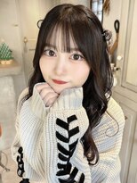 シースルーバングリボンハーフツイン