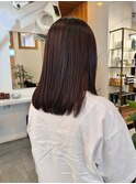 さらっとミディアムストレートパーマ＊コスメストレート