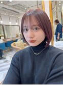 イメチェン外ハネボブ美髪ワイドバングミディアムレイヤーカット