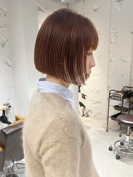 コフィー バイ メルト 吉祥寺(cofy by melt) 【三ツ井純】切りっぱなしボブ ミニボブ オレンジベージュ 小顔