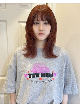 チーカ(chica) 名古屋/栄【ブリーチなし×オレンジブラウン】小顔レイヤー