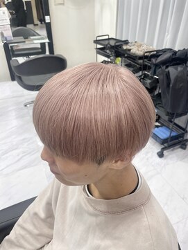 REEED 渋谷店 メンズ縮毛矯正/ニュアンスパーマ【リード】【4/3 NEW OPEN(予定)】 《メンズブリーチカラー》ピンクベージュ