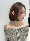 ボブレイヤーカット髪質改善ショートボブグレージュミニボブ韓国
