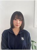 顔まわりレイヤーボブ×ダークグレージュ