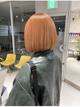 ステラ ヘア デザイン サロン(STELLA hair design salon) オレンジベージュ×ボブ【浅野】