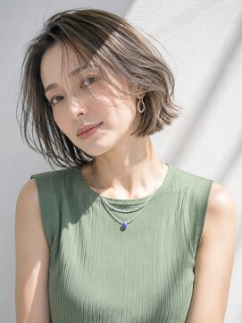 アッシュ 学芸大学店(Ash) ボブ/白髪ぼかしハイライト/大人女性/アッシュグレー/脱白髪染め