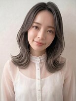 メラク バイ コア(Merak by CoRe.gn) 韓国風グレージュブリーチなし顔周りレイヤーくびれヘア夏カラー