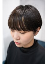 ワク(WAKU)&nbsp;【WAKU】ハイライトと黒髪とショートヘア 斜めバング