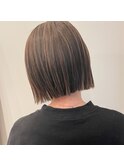 切りっぱなしボブ/ショート/小顔カット/ハイライト