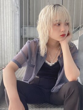 リアイス(Re:ICE) ミニウルフ/くすみブルー/流れるレイヤー/インナーハイライト