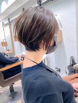 アヴァロン(AVALON) 絶壁解消×マロンベージュ×40代×前髪長め大人ショートボブ永